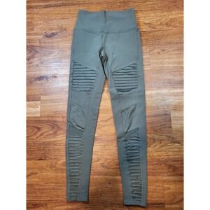 ALO Yoga Women Small Olive Green High Waist Moto Legging Full Length